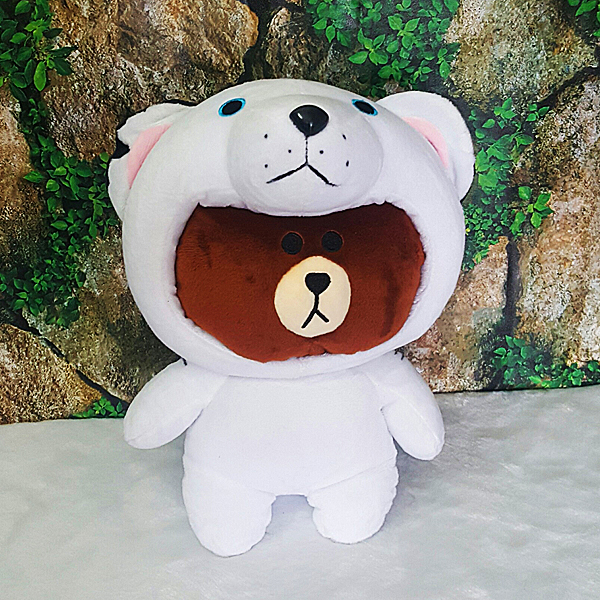 Gấu Brown Nhồi Bông Cosplay (28 Cm) (Tặng 1 Móc Khóa Dây Da Pu Đính Đá Lấp Lánh Màu Ngẫu Nhiên)