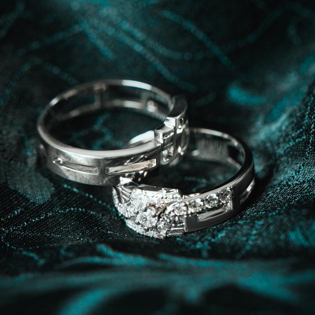Nhẫn Đôi Danny Jewelry Bạc 925 Chim Hạc Xi Rhodium N0027/N0008