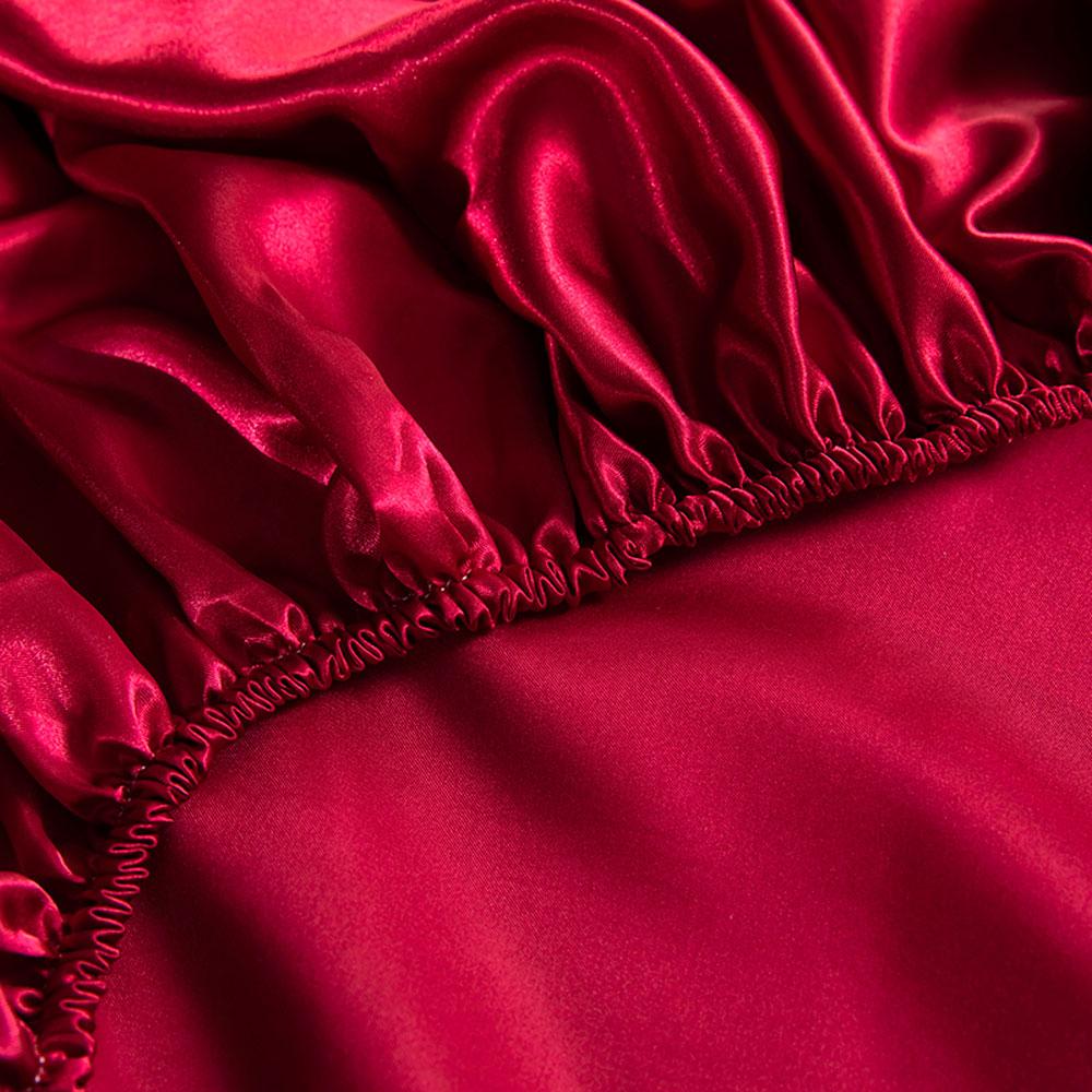 Nóng Lụa Satin Trang Bị Tấm Với Vỏ Gối Giường Tấm Bảo Vệ Nệm Màu Trắng Đen Xám Xanh Tím Đôi Nữ Hoàng Drap Giường