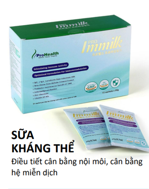 Sữa Kháng Thể PROIMMILK HỘP 15 GÓI - BỔ SUNG DINH DƯỠNG CHO CƠ THỂ