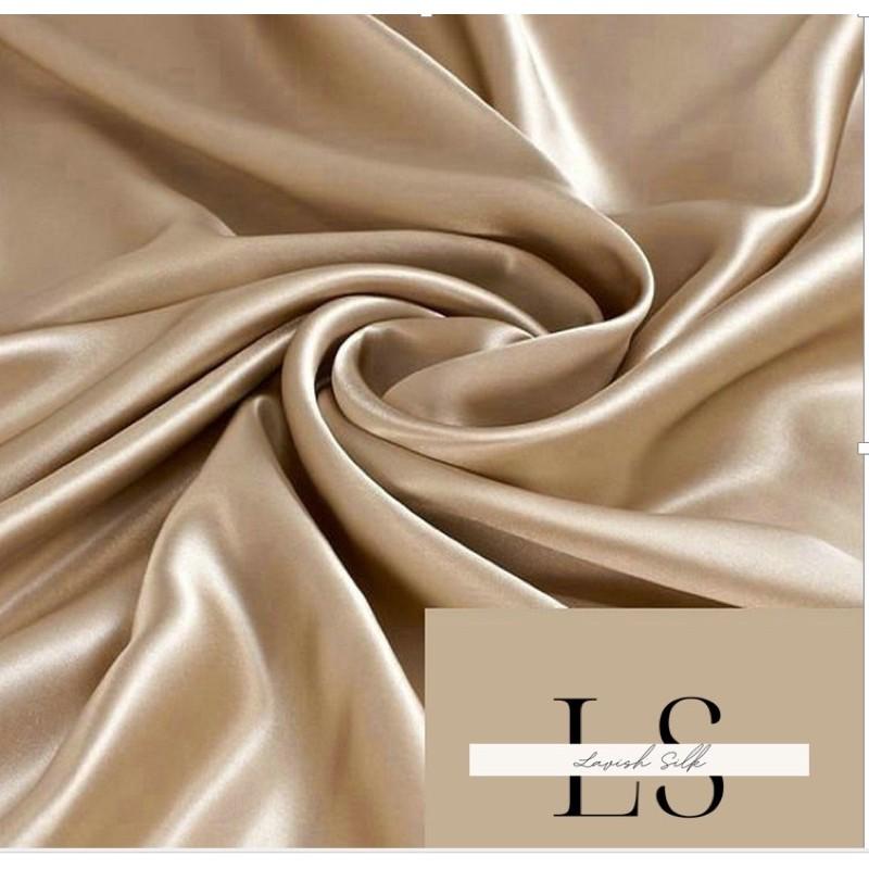 Trọn Bộ Vỏ Chăn Ga Gối Phi Lụa Lavish Silk Cao Cấp Mát Lạnh Hàng Loại 1 Không Nối Vải – Vàng Đồng