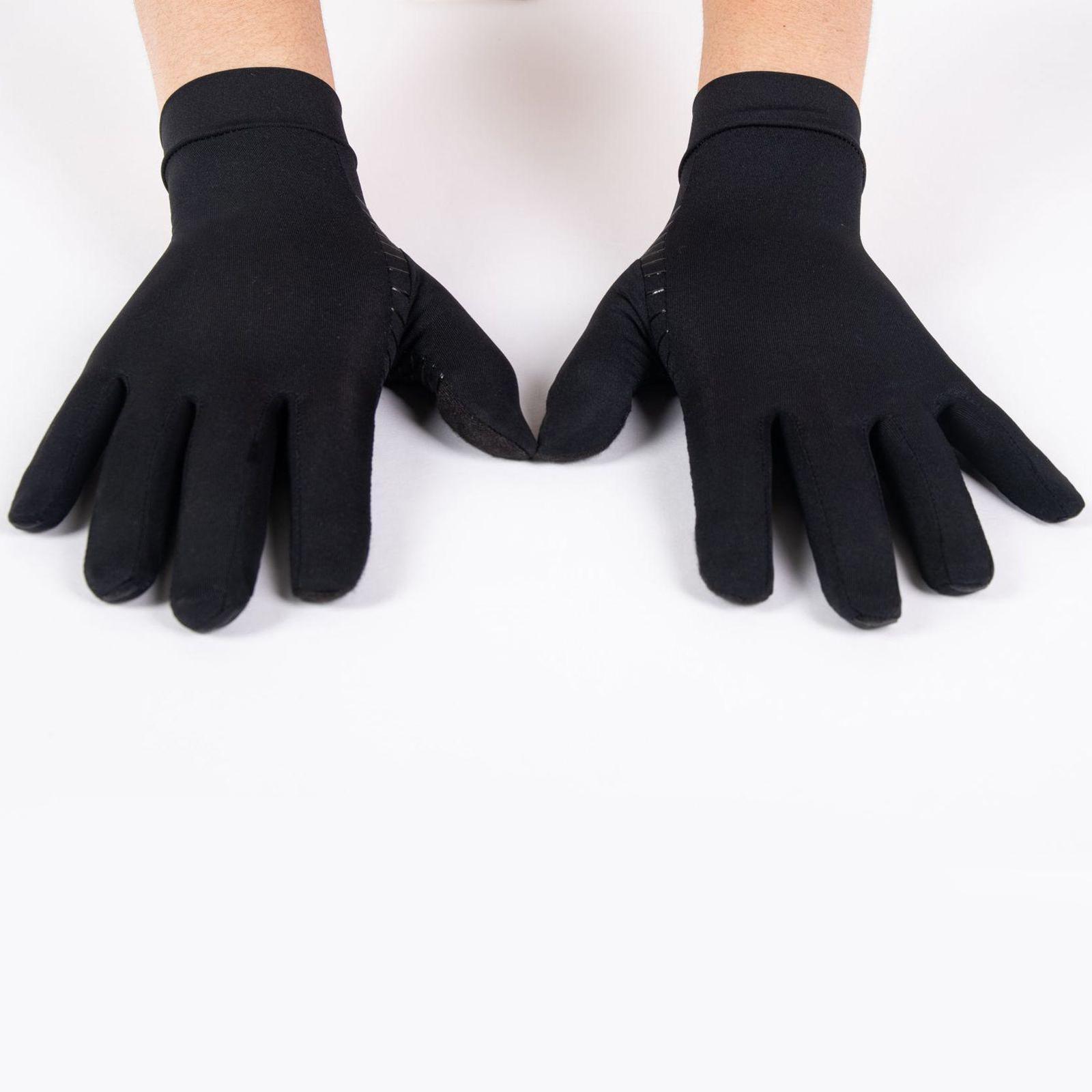 2xMens Gloves Copper Fiber Spandex Touch Screen Running Sports Winter Warm L