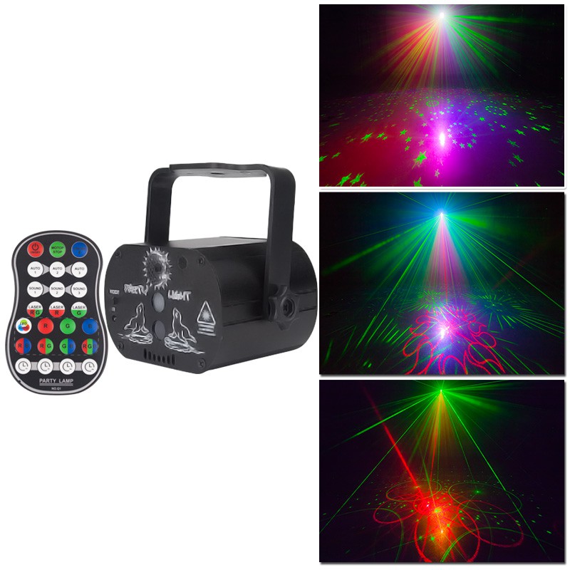 Đèn laser Party Light ánh sáng laze 3 mắt, 5 mắt cảm ứng nhạc bay phòng sân khấu vũ trường giá rẻ