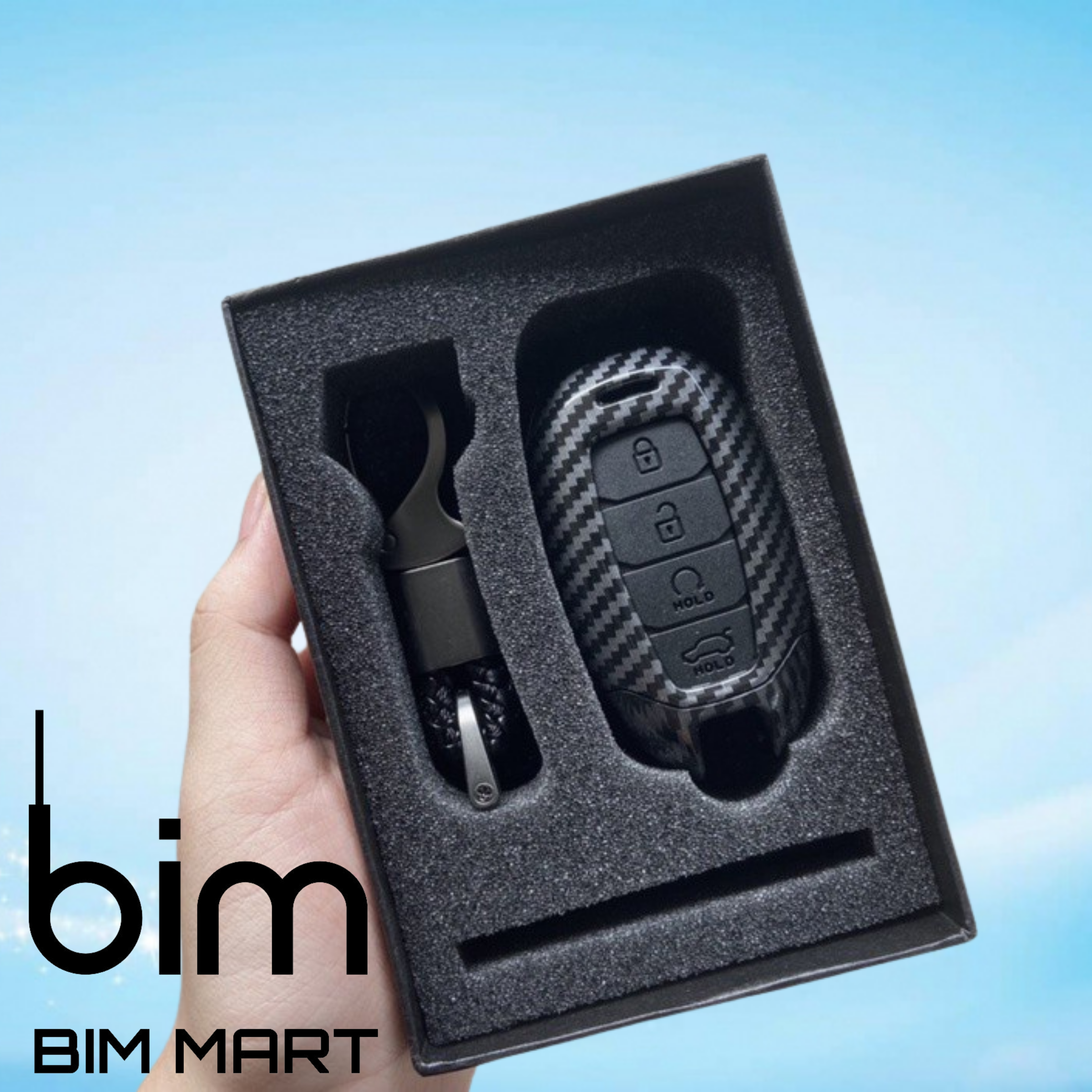 Ốp Vân Carbon Lót Silicon Bọc, Bảo Vệ Chìa Khóa Xe Hyundai Accent 2021 ( Tặng kèm móc đeo INOX )