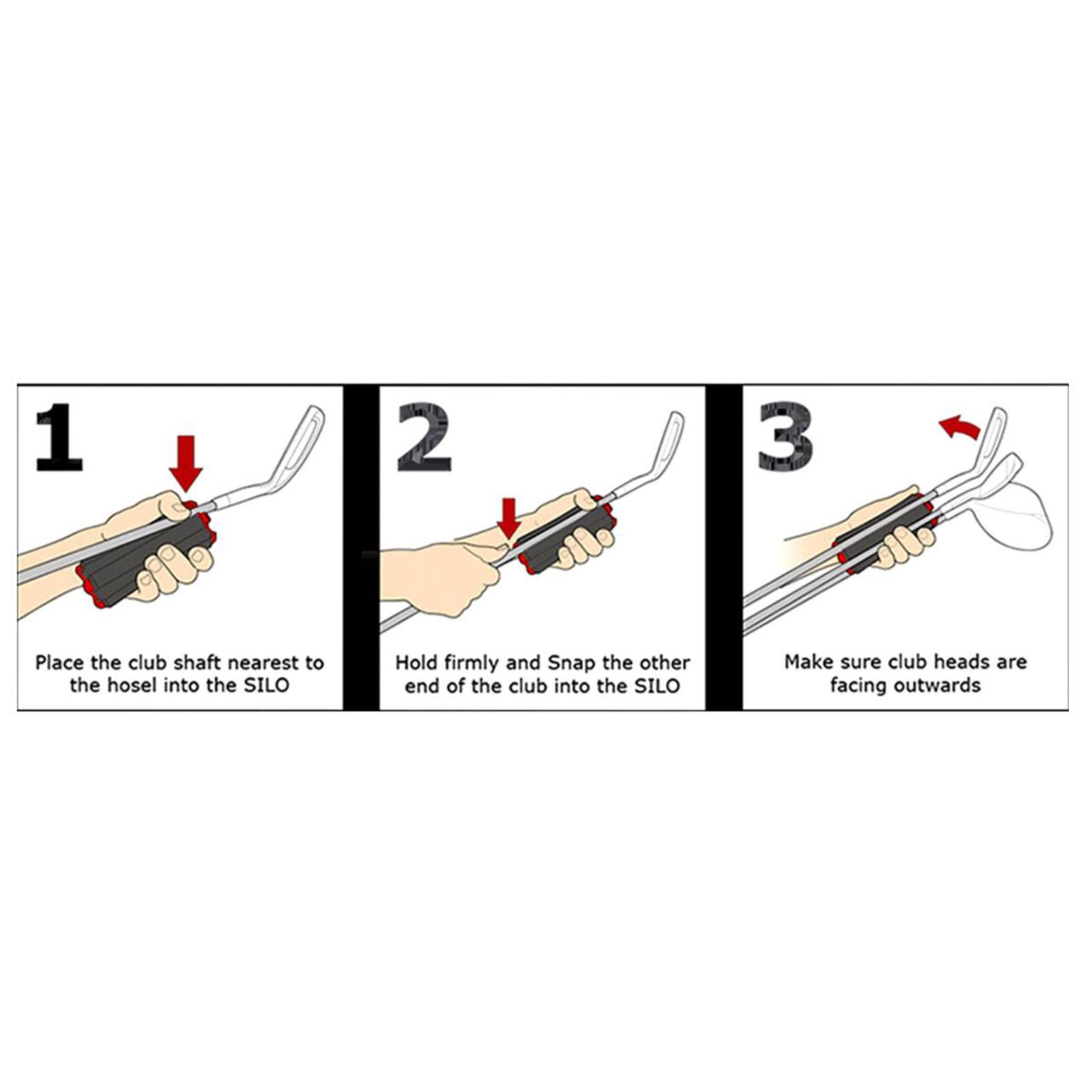 Hand-held Golf Club Carrier Shaft Holder Organizer Storage Rack for Holding 6 Golf Clubs