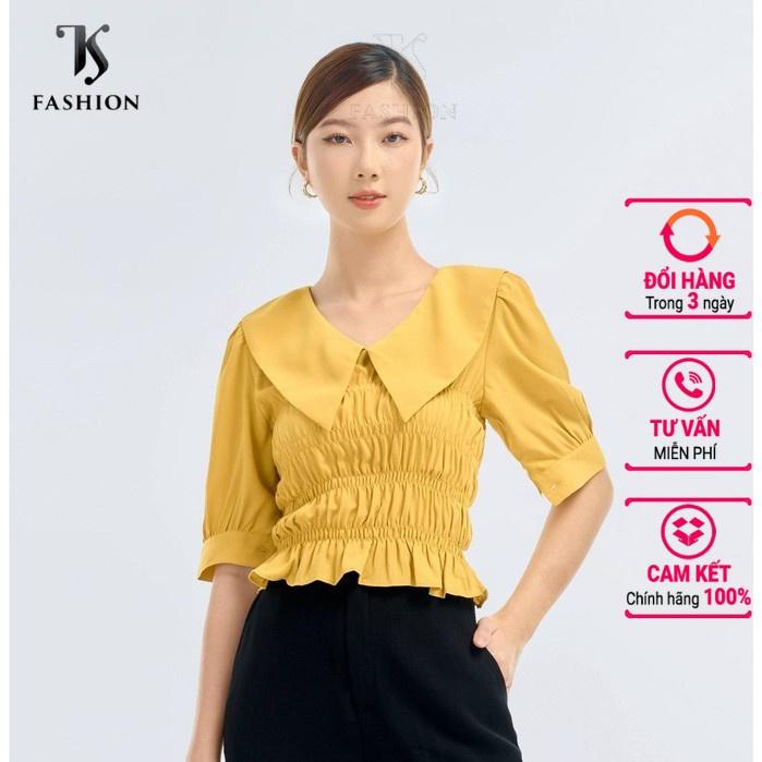 Áo kiểu sơ mi nữ chun eo tay bồng TKFASHION - SMKA85