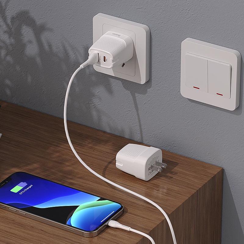 Cóc Sạc Nhanh Hoco C85 20W PD + QC 3.0 Tiêu Chuẩn Châu Âu - Sạc Siêu Nhanh -Vật Liệu Chống Cháy,HÀNG CHÍNH HÃNG