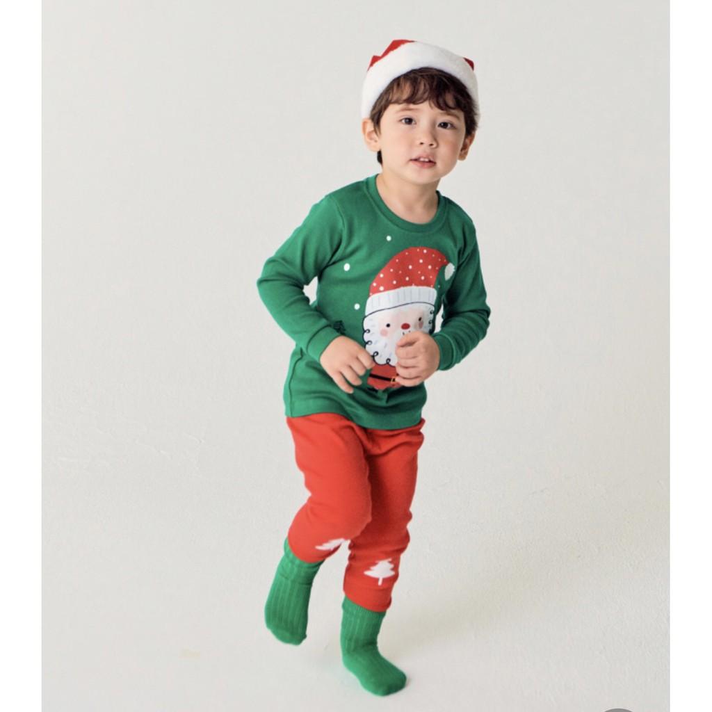 BỘ ÔNG GIÀ NOEL XANH LÁ NỘI ĐỊA HÀN, CHẤT THUN COTTON ORGANIC