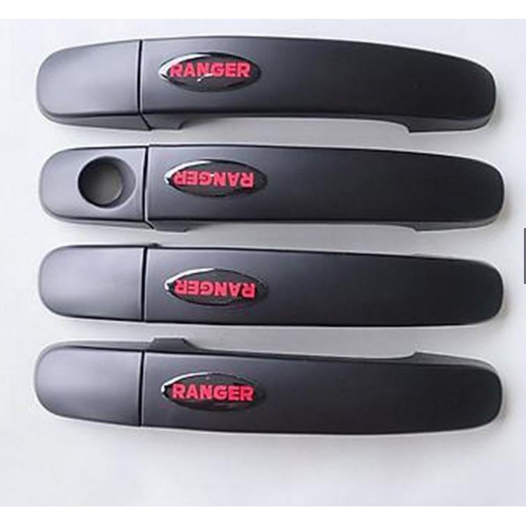 Ốp tay nắm cửa, hõm cửa, ốp đèn pha, đèn hậu, nắp xăng, tay mở cốp đen Ford Ranger 2014 - 2022- nhựa đen cao cấp
