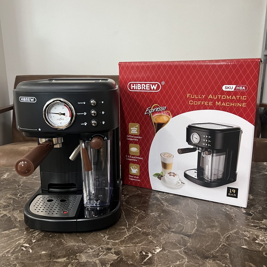 Máy pha cà phê Espresso chuyên nghiệp, thương hiệu Mỹ HiBREW cao cấp H8A, 1250W, 19 Bar - Bảo hành 12 Tháng, Hàng chính hãng
