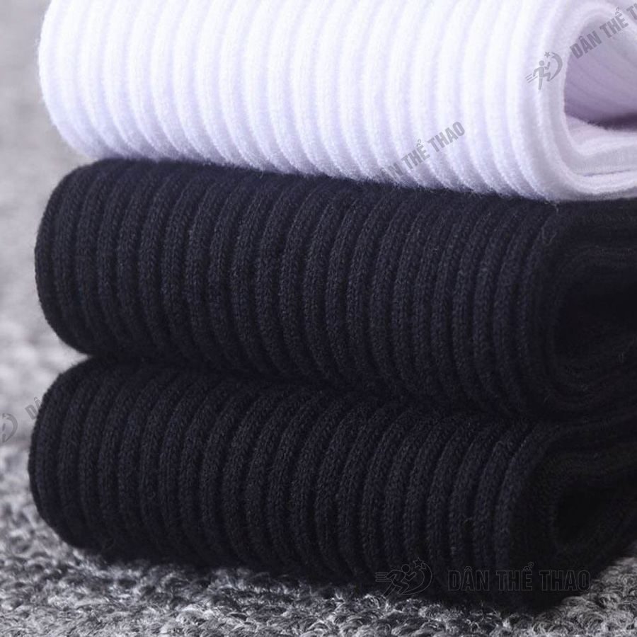 Tất vớ nam nữ màu trơn chất liệu vải Cotton co giãn bốn chiều phong cách hiện đại