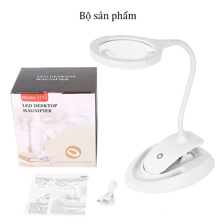 Kính Lúp Kẹp Bàn Có Đèn V4 K3132