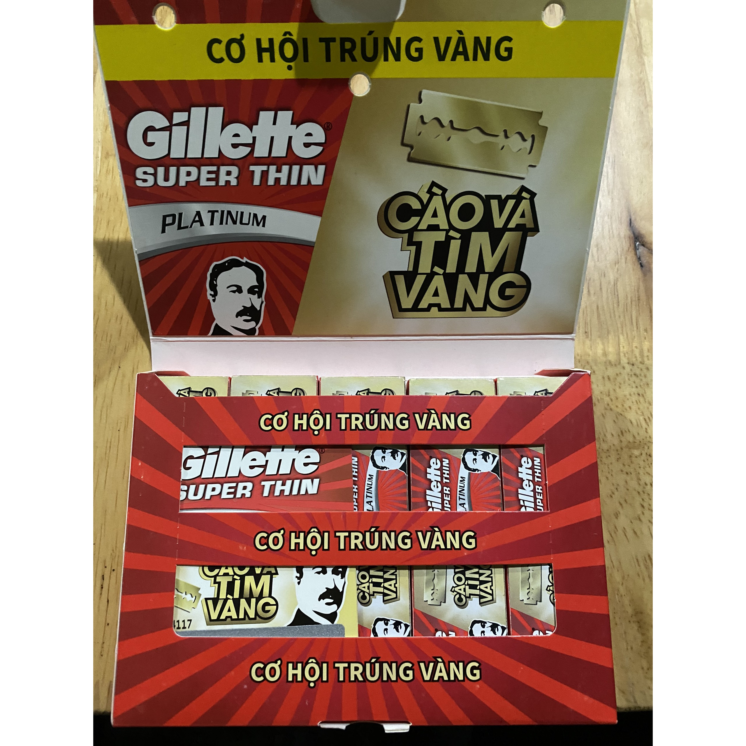 Lưỡi lam Gillette Superthin ông già 1 vỉ 100 lưỡi lam (10 hộp nhỏX10)