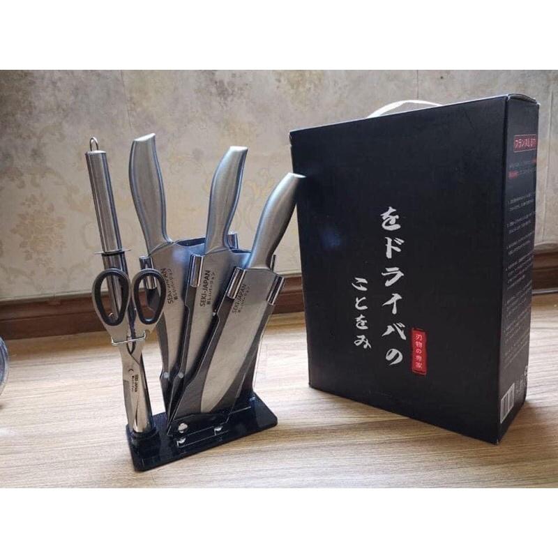 Bộ dao 6 món cao cấp kèm khay đựng rất đẹp và sắc