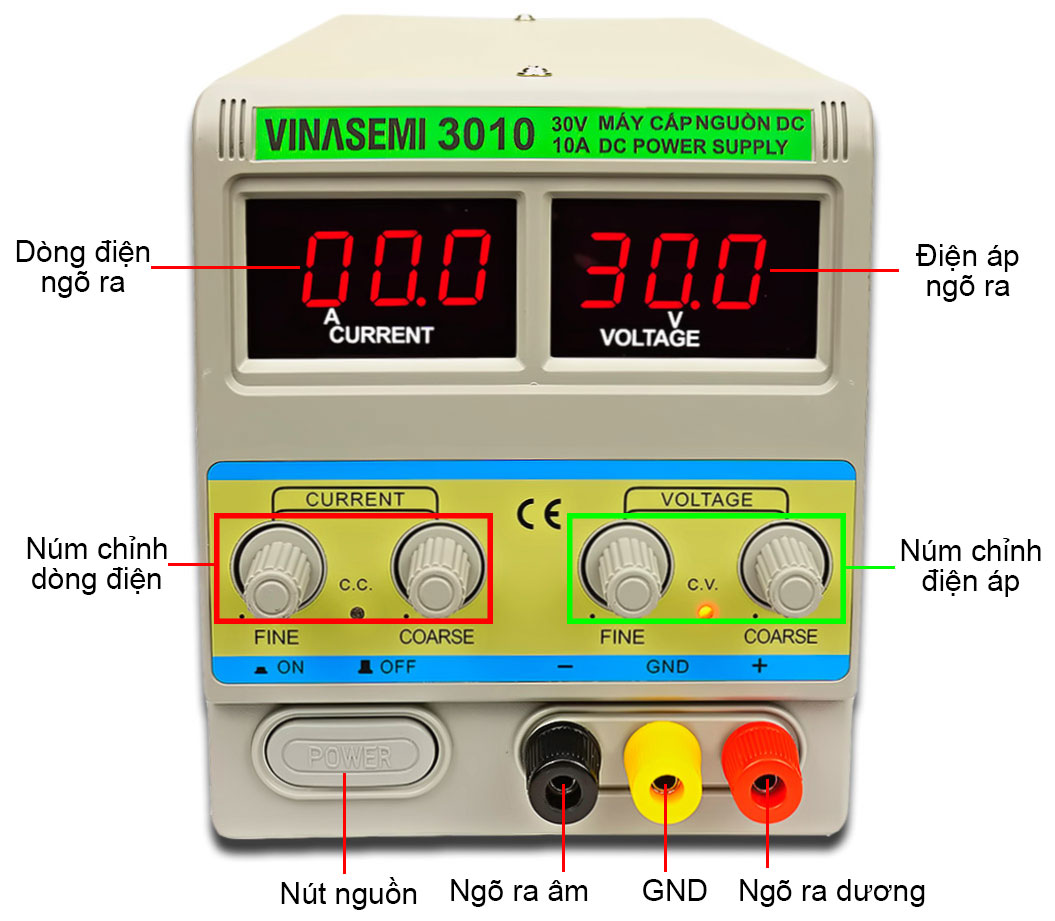 Vinasemi 3010 Máy Cấp Nguồn DC 30V 10A Hàng Chính Hãng