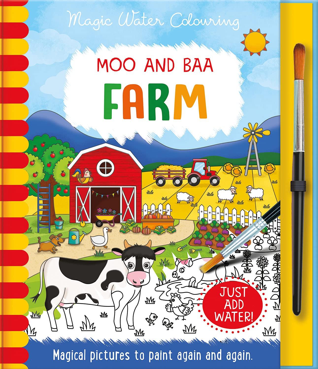 Sách ngoại văn: Moo And Baa - Farm (Magic Water Colouring)
