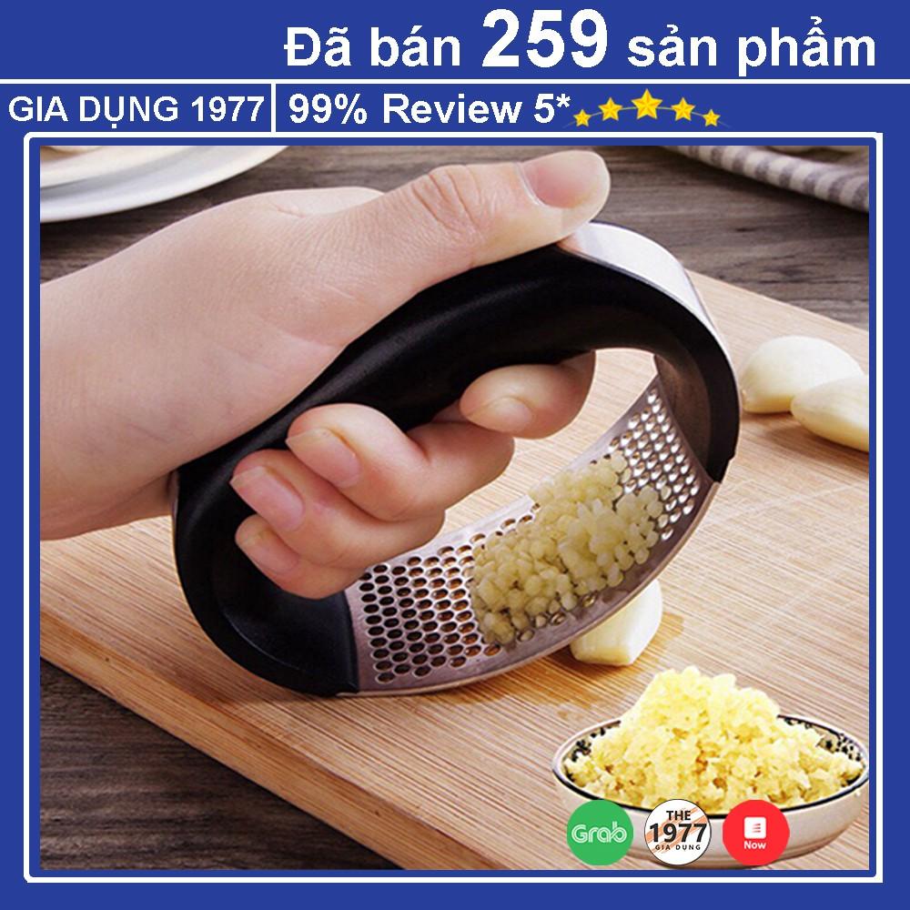 Dụng cụ ÉP TỎI, NGHIỀN TỎI chất liệu THÉP KHÔNG GỈ cao cấp có tay cầm tiện lợi
