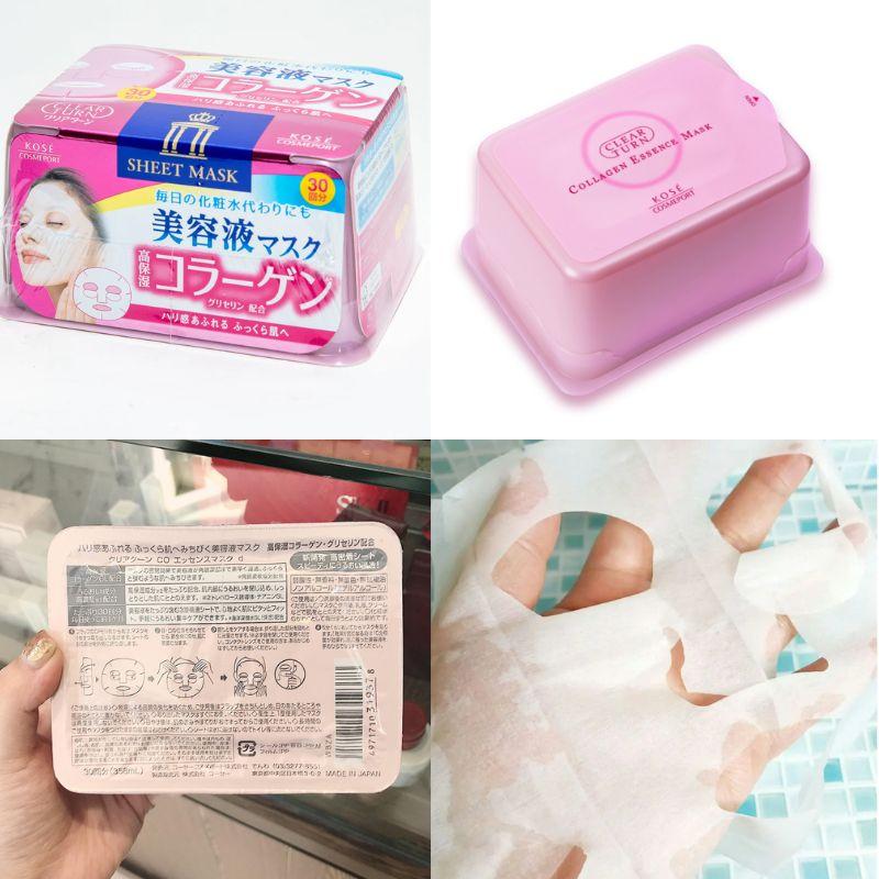 Mặt Nạ Dưỡng Da Tinh Chất Collagen Clear Turn Kosé Nhật Bản 30 Miếng