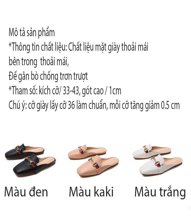 Dép sục nữ mũi giày vuông thiết kế thời thượng  N1-91