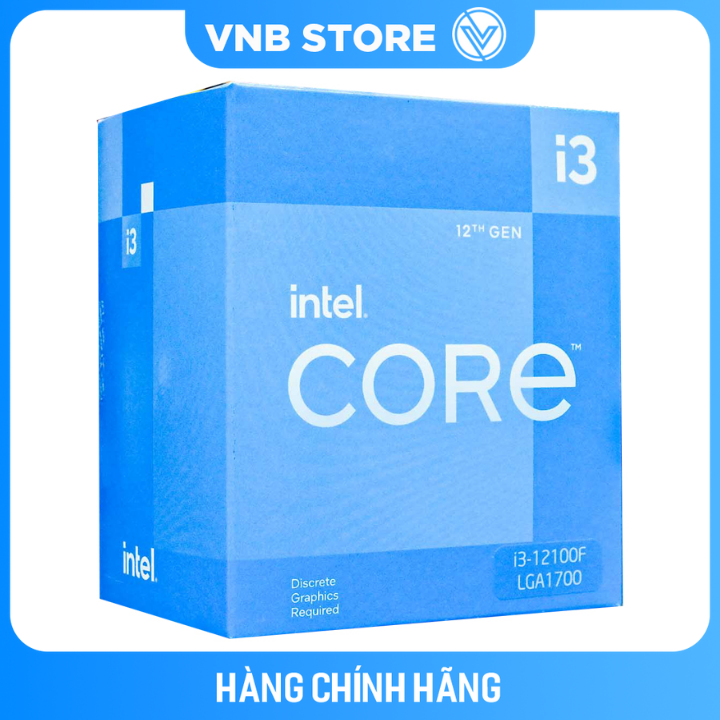 Bộ Vi Xử Lý CPU Intel Core i3-12100F (3.3GHz turbo up to 4.3GHz, 4 nhân 8 luồng, 12MB Cache, 58W)- Socket Intel LGA 1700 - Hàng Chính Hãng