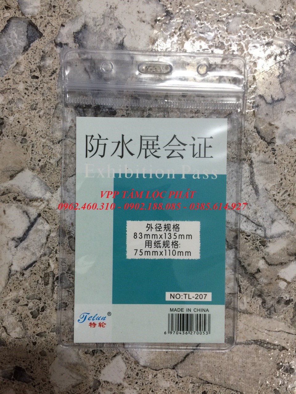 SỈ 50 BỘ THẺ ĐEO NHÂN VIÊN gồm BAO THẺ TÊN 207 (DỌC) + dây đeo thẻ lụa móc nhựa (LOẠI ĐẸP)