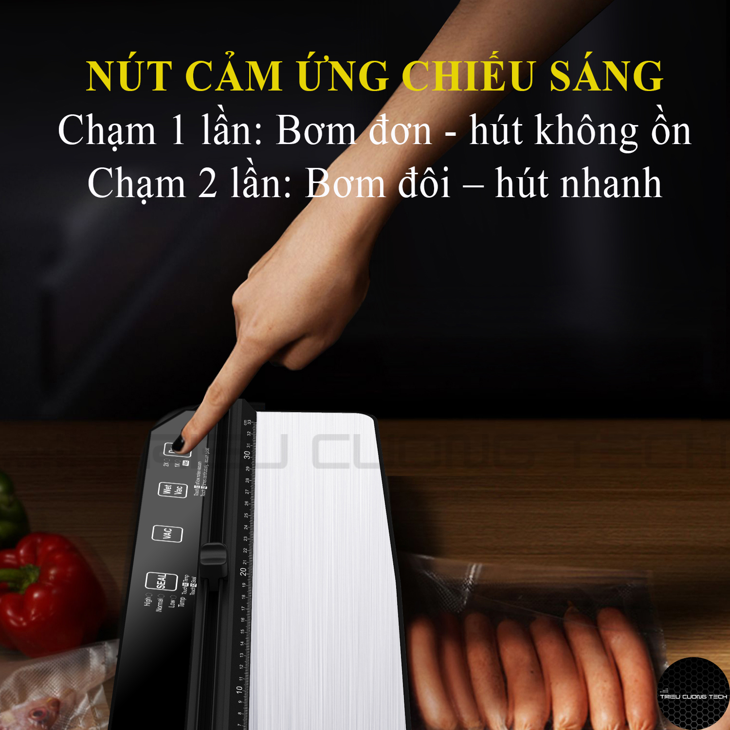 Máy Hút Chân Không Thực Phẩm Vacumm Sealer Đa Năng Hàn Miệng Túi Cao Cấp – Chế Độ Ướt, Khô, Thủ Công Hút (Vac) &amp; Hàn Miệng Túi (Seak) TCT-AP13 Sử Dụng Cho Gia Đình. Hàng Chính Hãng