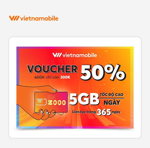 Vietnamobile - Coupon Giảm Giá 300K - Sim2000