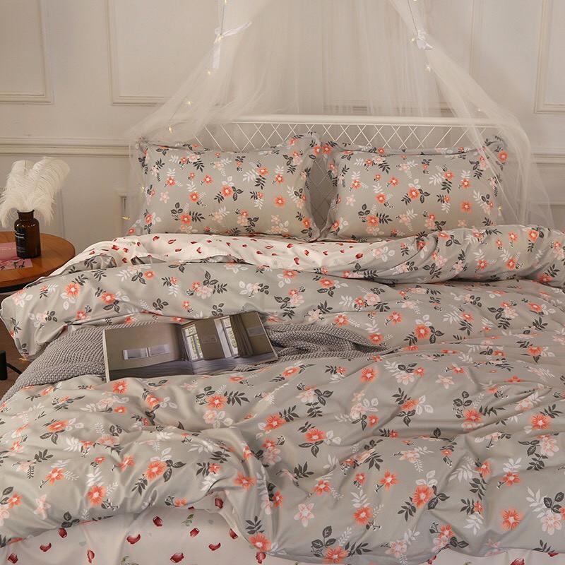 Bộ chăn ga Cotton Poly họa tiết hoa đá siêu sang chảnh, mẫu mới - Hàng nhập khẩu