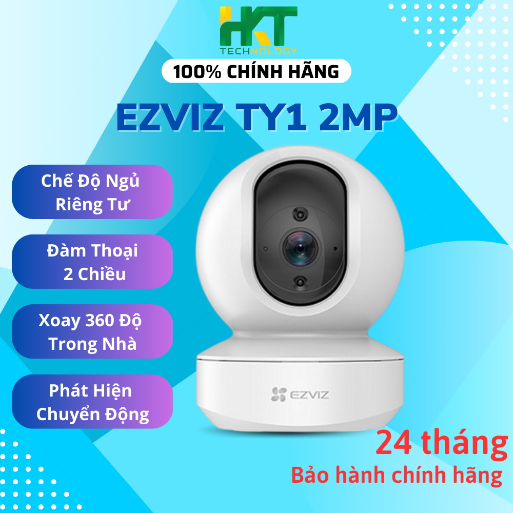 Camera IP Wifi Trong Nhà Ezviz TY1 2MP Quay Quét 360 độ, Đàm Thoại 2 Chiều - Hàng chính hãng