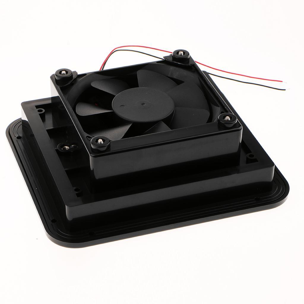 RV Motorhome Side Air Vent Ventilation Cooling Exhaust Fan 12V Black