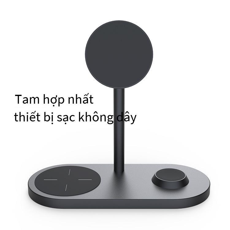 Bộ sạc không dây ba trong một hút từ tính Magsafe mới nhất 15W sạc nhanh điện thoại di động đồng hồ tai nghe sạc không dây từ tính