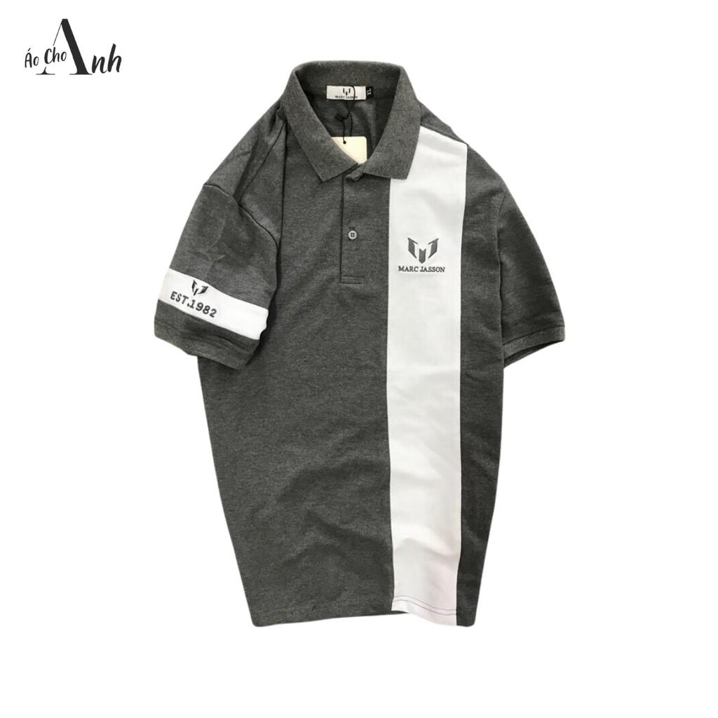 Áo thun nam tay ngắn cổ bẻ cao cấp phối màu trước áo cá tính lịch lãm 4 màu phong cách tươi mới - A049