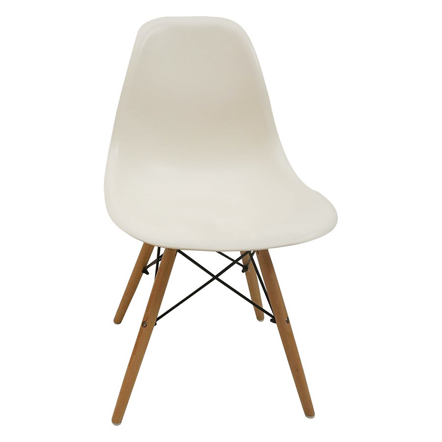 Ghế nhựa Eames chân gỗ  (màu trắng)