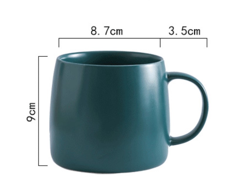 Ly cốc Sứ Có quai tráng men màu Basic 480ml