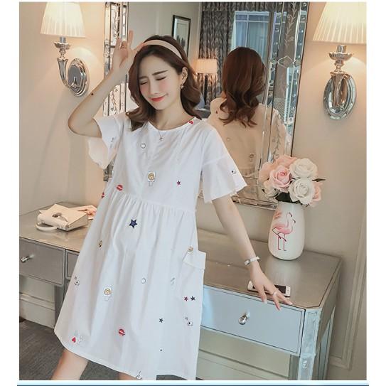 ĐẦM BÂU VÁY BẦU CÔNG SỞ PHỐI REN DỄ THƯƠNG