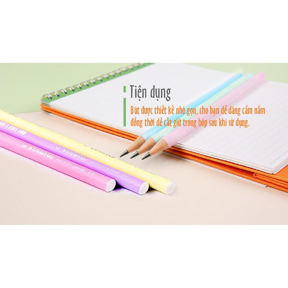 Bộ 5 cây bút chì gỗ STABILO Schwan Pastel 2B  (5 màu x 1) + tẩy ER191G (PS421-C5+)