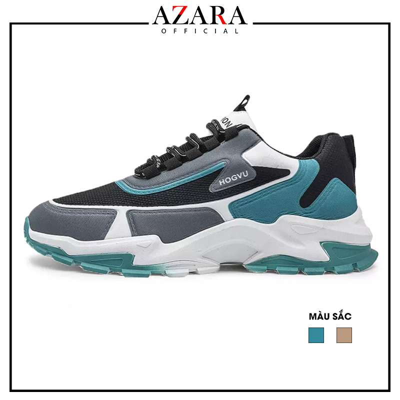 Giày Thể Thao Nam AZARA - Sneaker Màu Đen - Xanh, Giày Chạy Bộ, Có Thể Đi Học, Đi Chơi, Phối Đồ Cực Đẹp - G5461