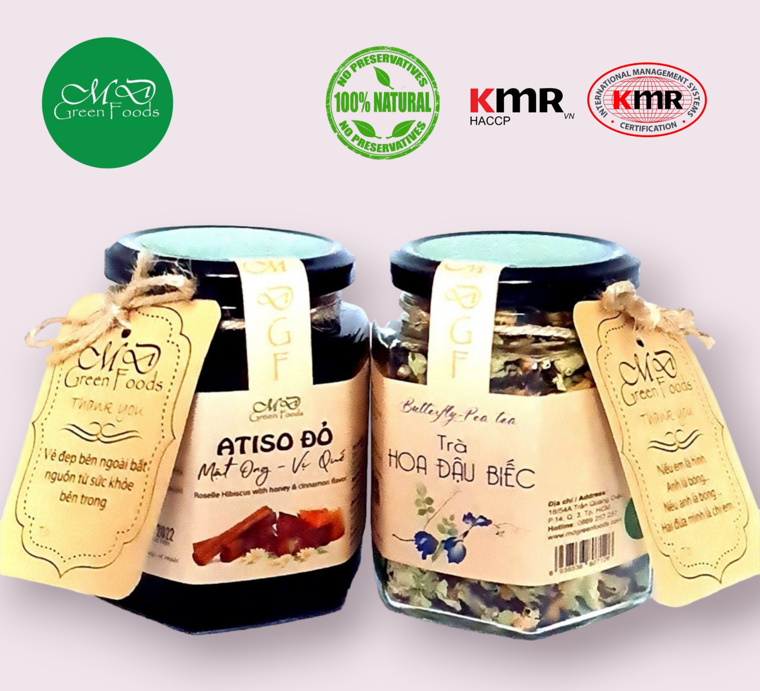 [Combo] Atiso đỏ mật ong vị quế &amp; Trà hoa đậu biếc