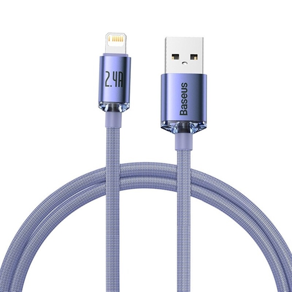 Cáp sạc nhanh, truyền dữ liệu tốc độ cao siêu bền USB to iP Baseus Crystal Shine Series Fast Charging Data Cable Ln 2.4A (Hàng chính hãng)