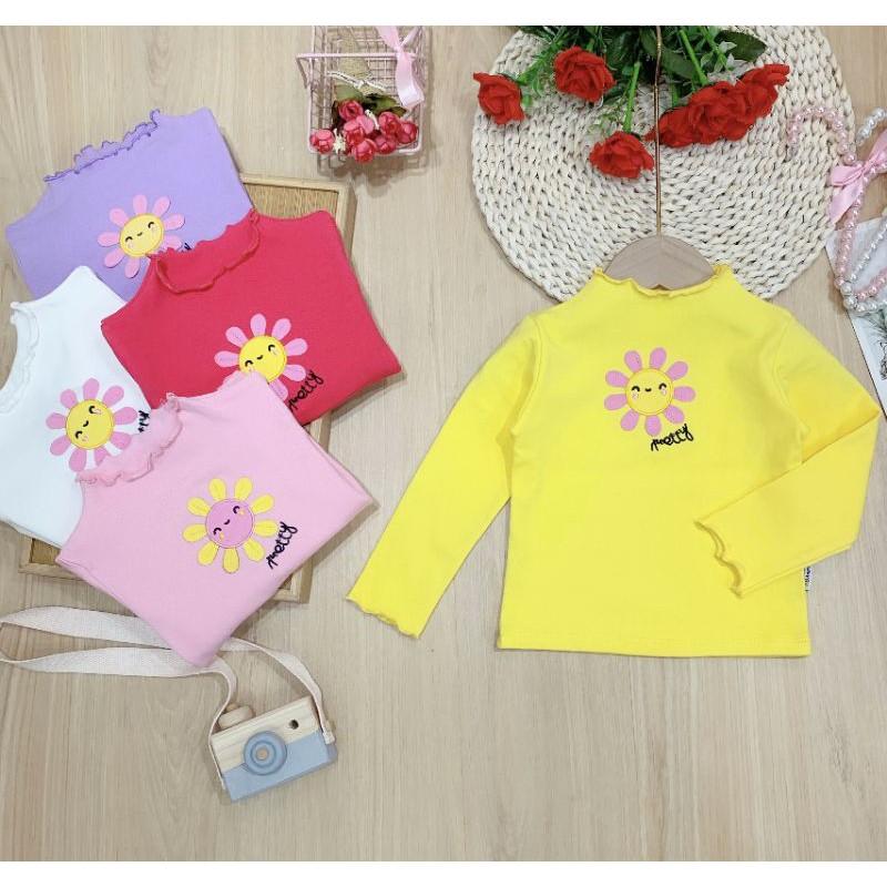 Áo cotton len cổ 3p bé gái