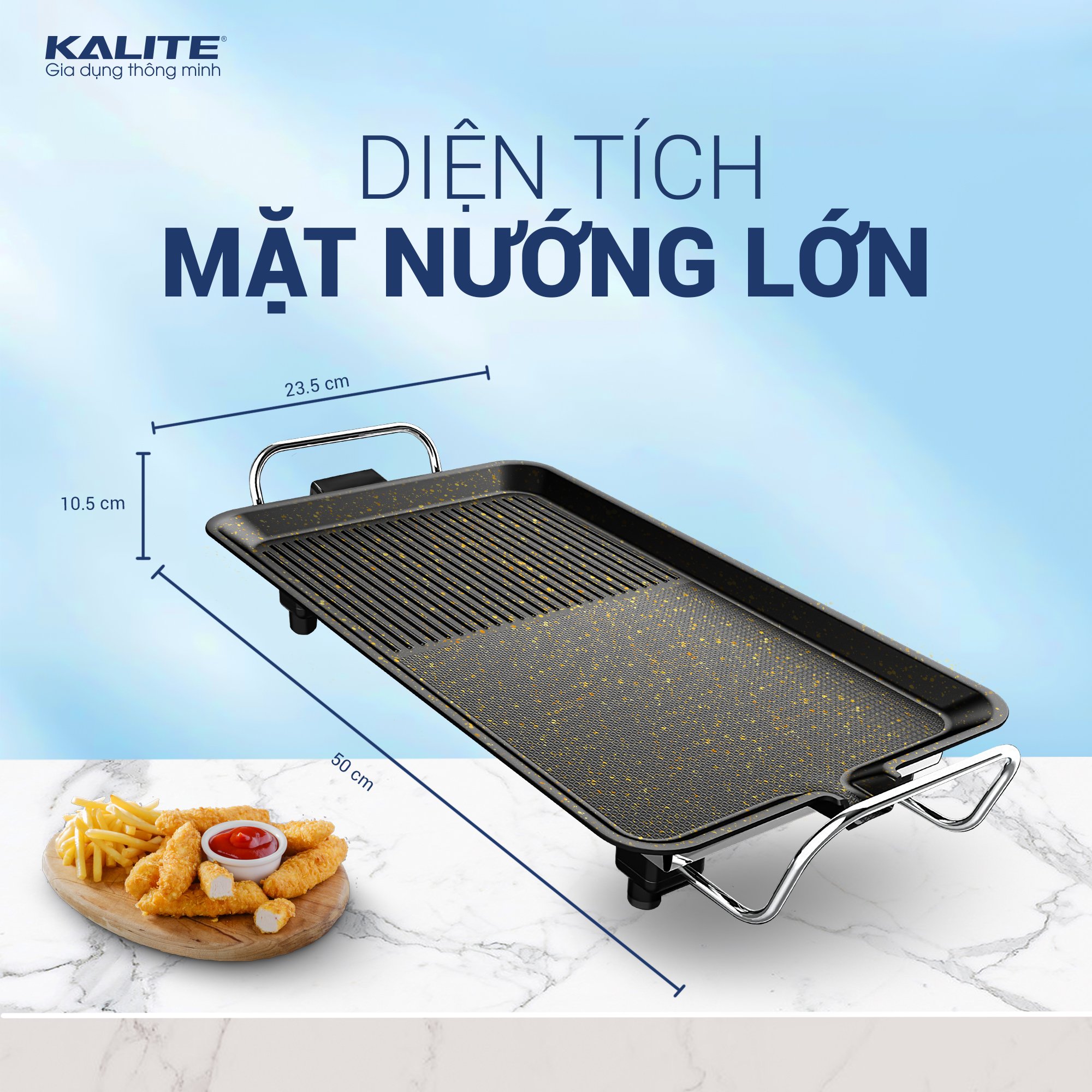 Bếp Nướng Điện KALITE KLG280, Nướng Không Sinh Khói, công nghệ Tự Ngắt Khi Quá Tải Điện, công suất 1500w - HÀNG CHÍNH HÃNG