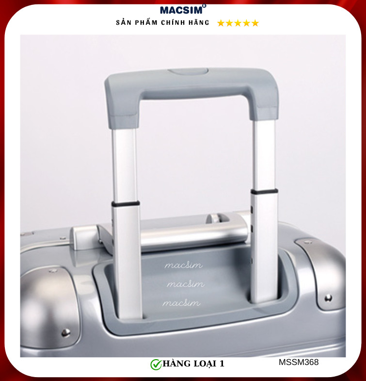Vali cao cấp Macsim Smooire MSSM368cỡ 20 inch màu bạc - Hàng loại 1