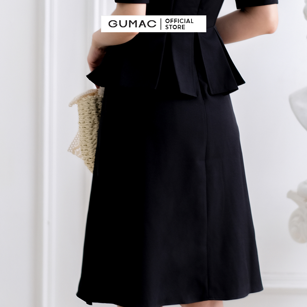 Đầm eo GUMAC DC03064 phối bèo