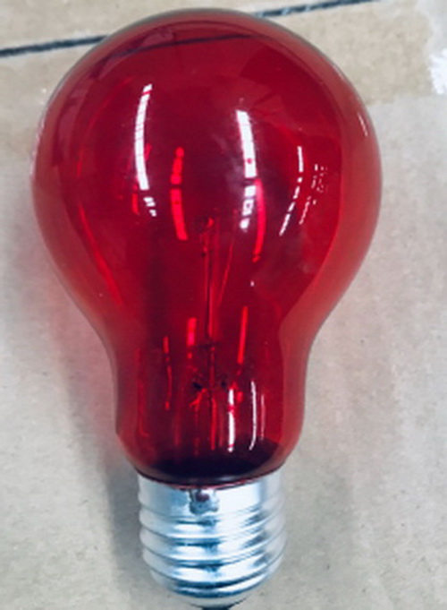 Bóng đèn sợi đốt (dây tóc) thủy tinh màu đỏ, xanh, vàng chống rung E27 220V 40W/60W - IMPA 790317, 790322, 790327)