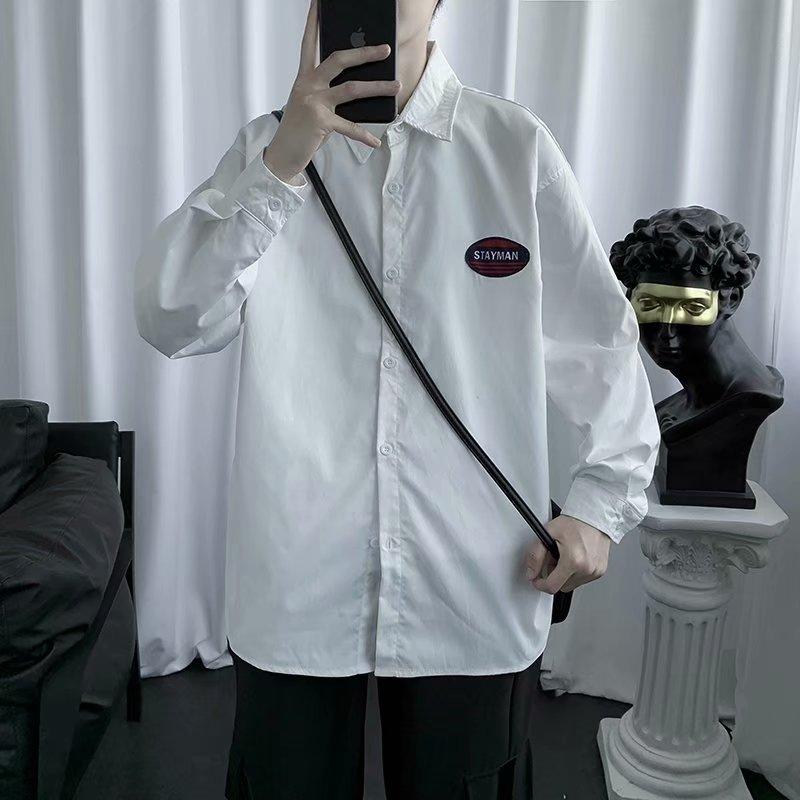 NEW Áo Sơ Mi Nữ Tay Dài Màu Trơn Phong Cách Hàn Quốc