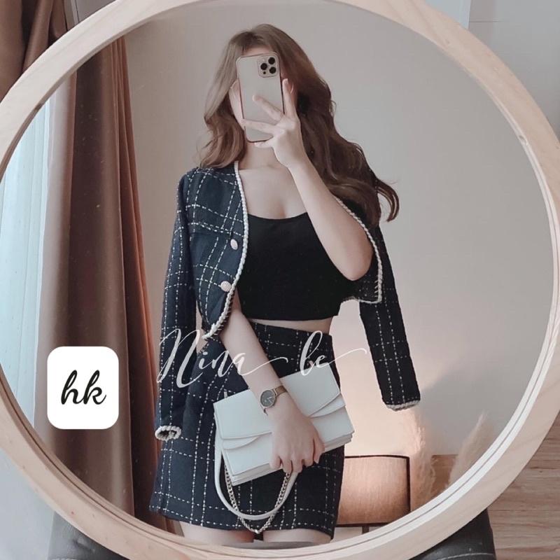 Set dạ tweed tay dài (hàng sẵn- ảnh thật ở cuối)