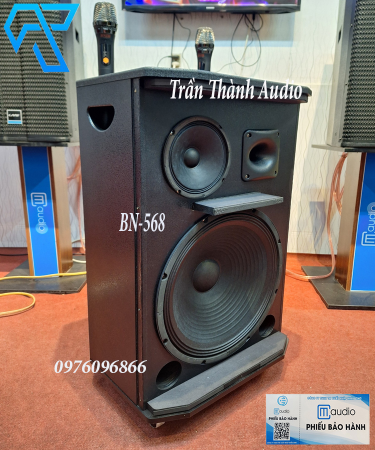 Loa Kéo karaoke BNIB Model BN-568 bass 40 kết nối bluetooth có reverb 2 tay mic UHF hợp kim hàng chính hãng nhập khẩu mới nhất 2024 bảo hành 6 tháng