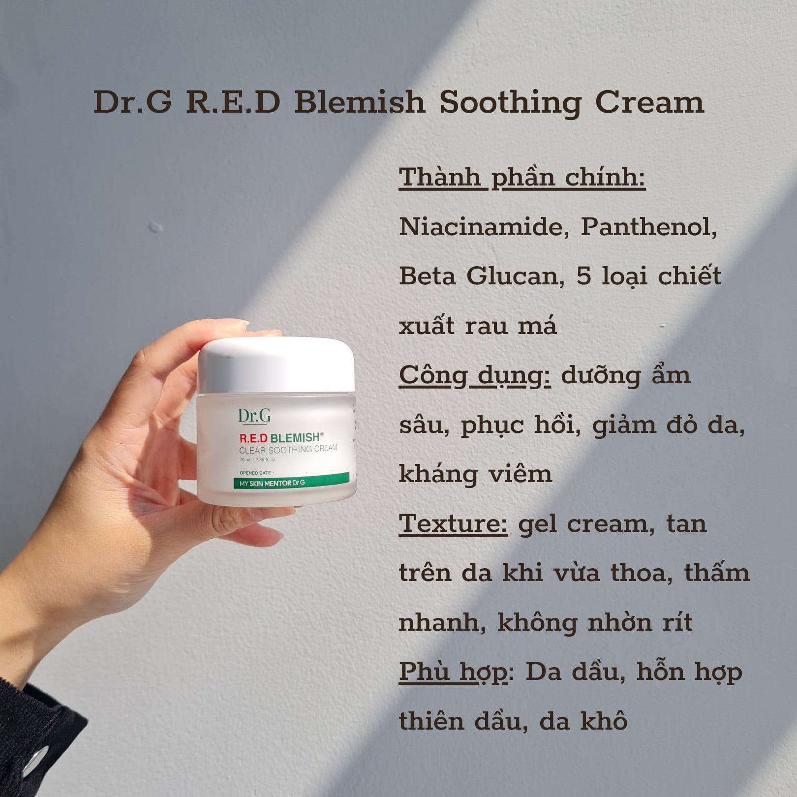 Kem Dưỡng Da Dr.G Red-Blemish Clear Cream 70ml