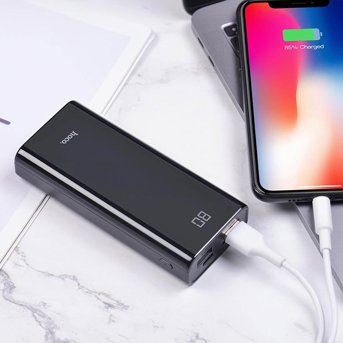 Pin Dự Phòng J45 Hoco 10000mAh + Tặng Kèm Móc Khóa Ngộ Nghĩnh - Hàng Chính Hãng