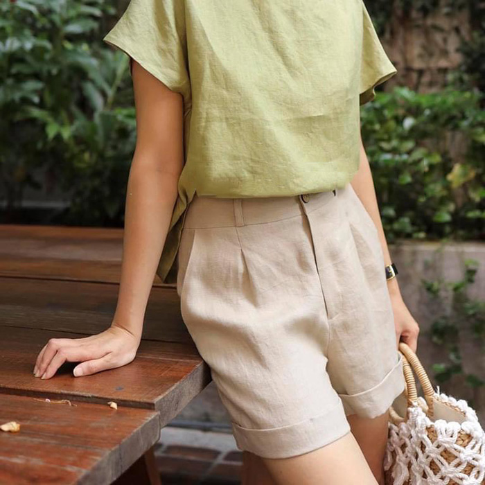 Quần short nữ Linen bột Premium sắn gấu trẻ trung ArcticHuntẻ